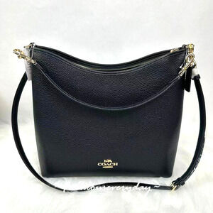 Coach Laurel Large Shoulder Crossbody Bag In Leather/Gold/Black CY684 NWT